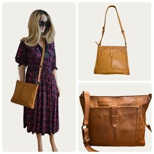 The Sak Heritage Tan Crossbody Bag In Sunrise Leather